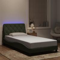 Bedframe met LED zonder matras fluweel lichtgrijs 100x200 cm