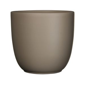 Bloempot mat taupe bruin keramiek voor kamerplant H23 x D25 cm