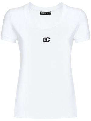 Dolce & Gabbana t-shirt à logo brodé - Blanc