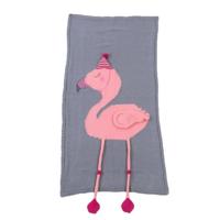 Flamingo brei deken cartoon slaapzak grootte: 60x120cm (grijs)