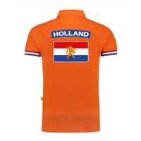 Luxe Holland supporter poloshirt met Nederlandse vlag 200 grams EK / WK voor heren - thumbnail