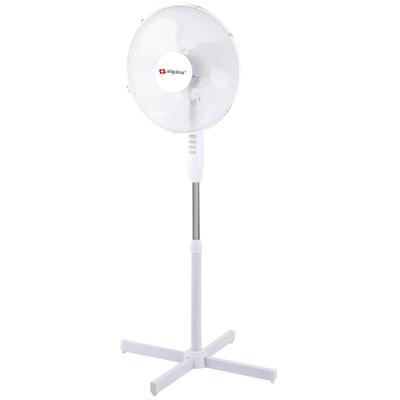 Alpina Ventilator staand wit 40 cm - Statiefventilator - 3 standen - In hoogte verstelbaar