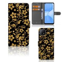 OPPO A73 5G Hoesje Gouden Bloemen