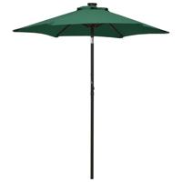 VidaXL Parasol met led-verlichting 200x211 cm aluminium groen