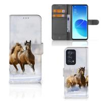 OPPO Reno 6 Pro Plus 5G | Telefoonhoesje | Met pasjeshouder | Paarden