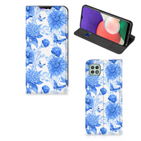 Smart Cover voor Samsung Galaxy A22 5G Flowers Blue