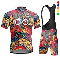 Voor heren Wielrenshirt met strakke shorts Korte mouw Bergracen Wegwielrennen Geel Rood Hemelsblauw Grafisch Fietsen Sportoutfits 3D-pad Ademend Sneldrogend Achterzak Polyester Spandex Sport Grafisch Lightinthebox - thumbnail