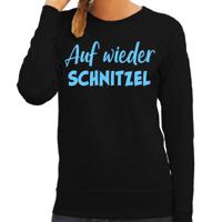 Apres ski sweater dames - Auf wieder Schnitzel - zwart - glitter blauw - wintersport - skieen - thumbnail