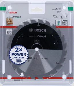 Bosch Accessories Bosch 2608837679 Hardmetaal-cirkelzaagblad 165 x 10 mm Aantal tanden: 24 1 stuk(s)