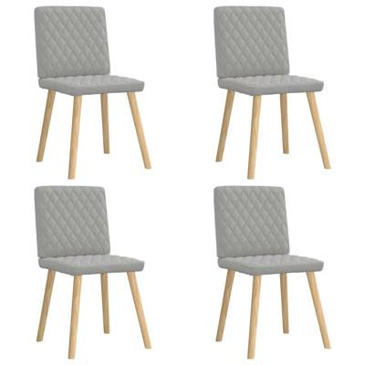 Eetkamerstoelen 4 st stof wolk grijs