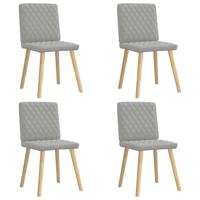 Eetkamerstoelen 4 st stof wolk grijs