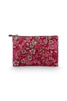 Pip Studio Pip Studio Charly Cosmetic Flat Pouch Medium Quilted Daisy Dreams Red 24x1x15.5cm