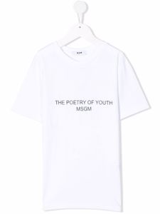MSGM Kids haut à logo - Blanc