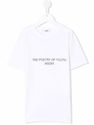 MSGM Kids haut à logo - Blanc