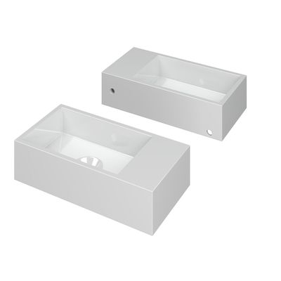 INK Versus Fontein - 36x18x9cm - wasbak links - 0 kraangaten - polystone wit glans 3404120