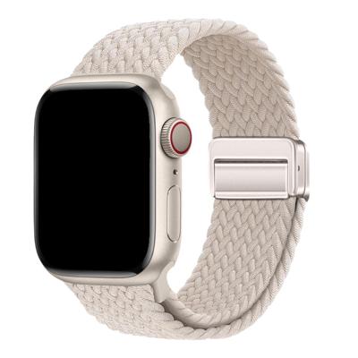 Apple Watch Bandje Zyra - Nylon - Sterrenlicht - 38, 40, 41 & 42mm