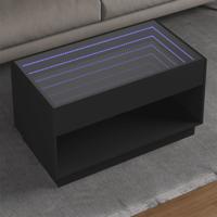 Salontafel met Infinity LED 90x50x50 cm zwart