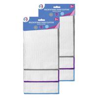 DID Microvezel doekjes - 6x stuks - wit - schoonmaak doekjes - 30 x 30 cm - dweiltjes