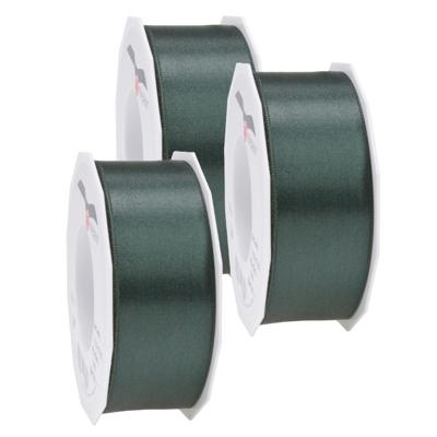 Cadeaulint Satijn - 3x - 4 cm x 25 meter - donker groen - cadeaus inpakken - sierlint