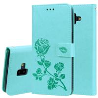 Rose reliëf horizontale Flip PU lederen case voor Samsung Galaxy J6 Plus met houder & kaartsleuven & portemonnee (groen)