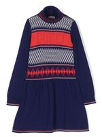 Gucci Kids robe à logo intarsia - Bleu