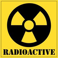 Horror decoratie radioactief sticker 10,5 cm