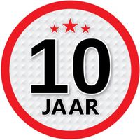 10 jaar leeftijd sticker rond 15 cm verjaardag versiering