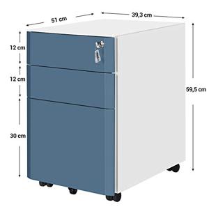 Afsluitbare rolcontainer wit-blauw-grijs