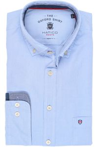 Hatico Regular Fit Overhemd blauw, Effen