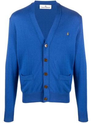 Vivienne Westwood cardigan à logo Orb brodé - Bleu
