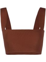 Victoria Beckham haut crop à encolure carrée - Marron
