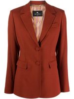 ETRO blazer boutonné à revers crantés - Orange