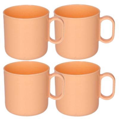 Plasticforte onbreekbare Drinkbekers - 6x - kunststof - 320 ml - oranje - kinderen - camping