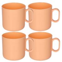 Plasticforte onbreekbare Drinkbekers - 6x - kunststof - 320 ml - oranje - kinderen - camping