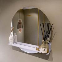MONDIAZ SPOT spiegel rond 70cm met Spiegelplanchet kleur Cale.