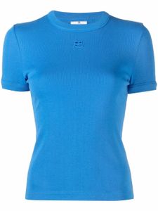 Courrèges t-shirt à logo brodé - Bleu