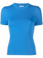 Courrèges t-shirt à logo brodé - Bleu