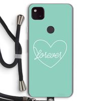 Forever heart pastel: Pixel 4a 5G Transparant Hoesje met koord