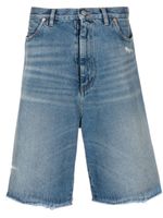 MM6 Maison Margiela bermuda en jean à effet délavé - Bleu