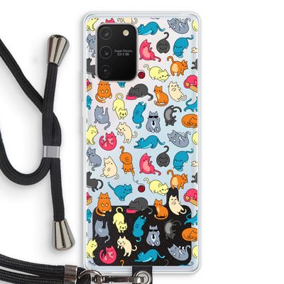 Kleurrijke katten: Samsung Galaxy S10 Lite Transparant Hoesje met koord