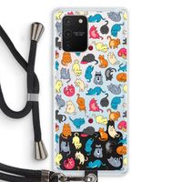 Kleurrijke katten: Samsung Galaxy S10 Lite Transparant Hoesje met koord