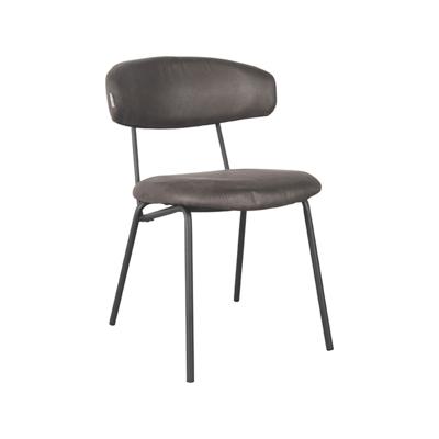 LABEL51 Eetkamerstoel Zack - Antraciet - Micro Suede - Black Frame