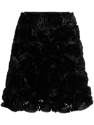 MERYLL ROGGE chemise en soie à appliques fleurs - Noir