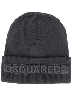 DSQUARED2 bonnet à logo brodé - Noir