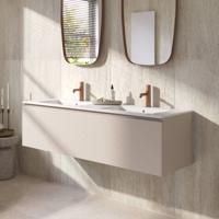 Ben Tendenza voorgemonteerd badmeubel incl. keramische wastafel glans 142,7x46cm zand