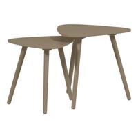 WOOOD Organische Bijzettafel 'Nila' Set van 2 stuks, kleur Zand