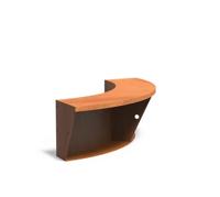 Keerwand cortenstaal binnenbocht 100x100x50cm. brede bovenrand