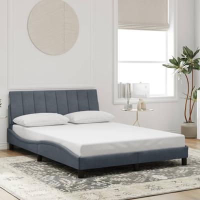Bedframe zonder matras 140x200 cm fluweel donkergrijs