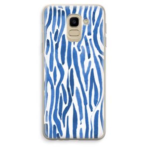Blauwe nerven: Samsung Galaxy J6 (2018) Transparant Hoesje