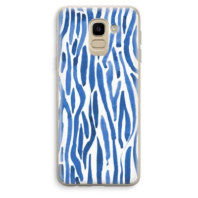 Blauwe nerven: Samsung Galaxy J6 (2018) Transparant Hoesje